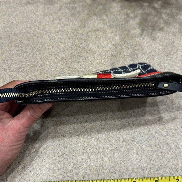 Kate Spade Chrissy Wristlet Red/White and blue w/ bow (no strap) - Picture 7 of 13